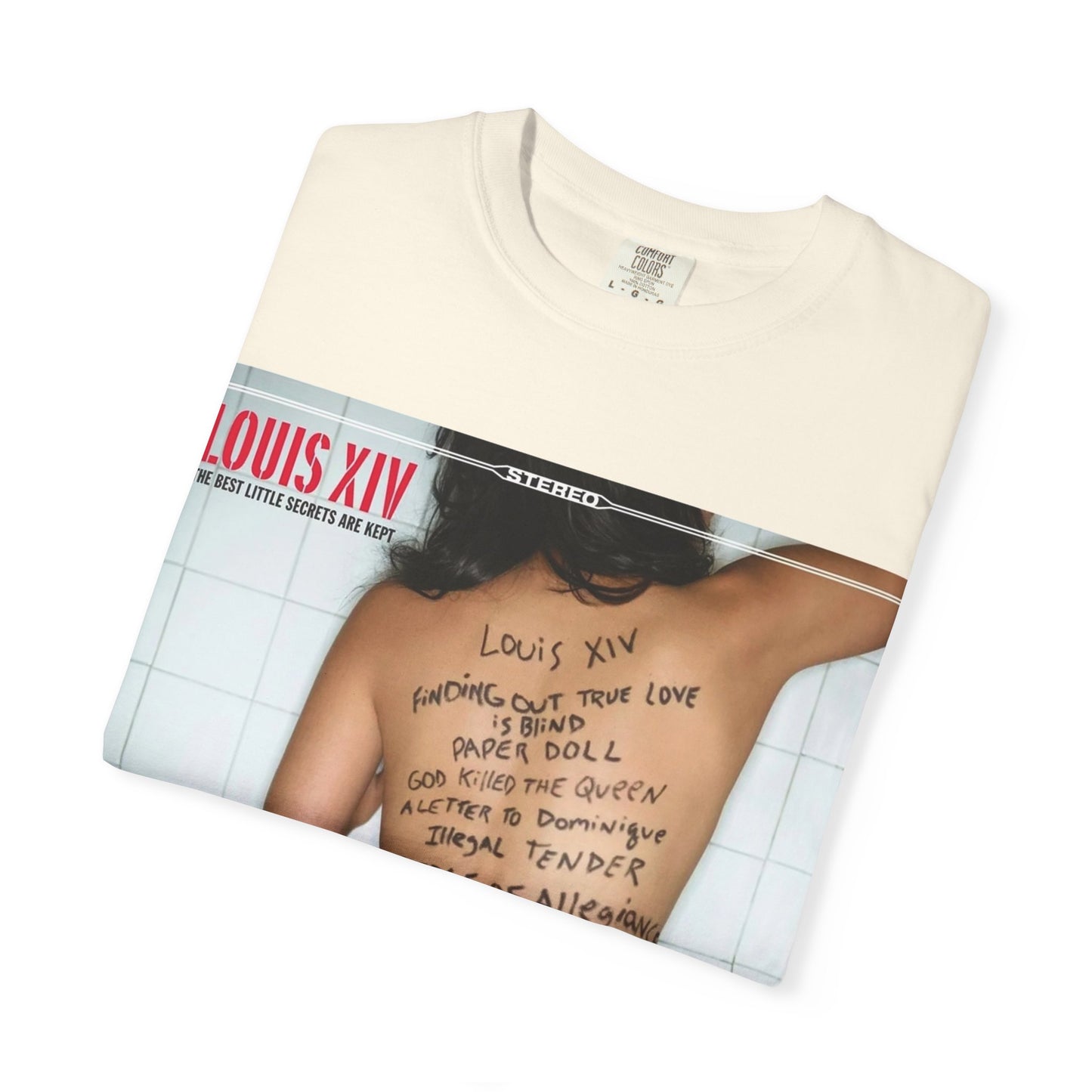 T-Shirt — Louis XIV Album Cover Graphic Tee (Handwritten Lyrics Back Print)
