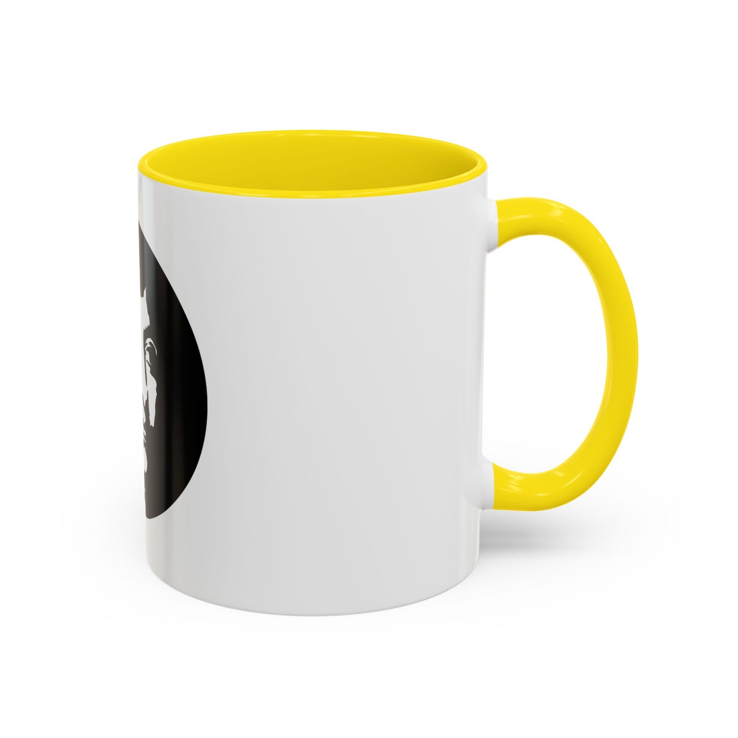 LOUIS XIV Star-Face Accent Coffee Mug — Black & White Pop Art Ceramic