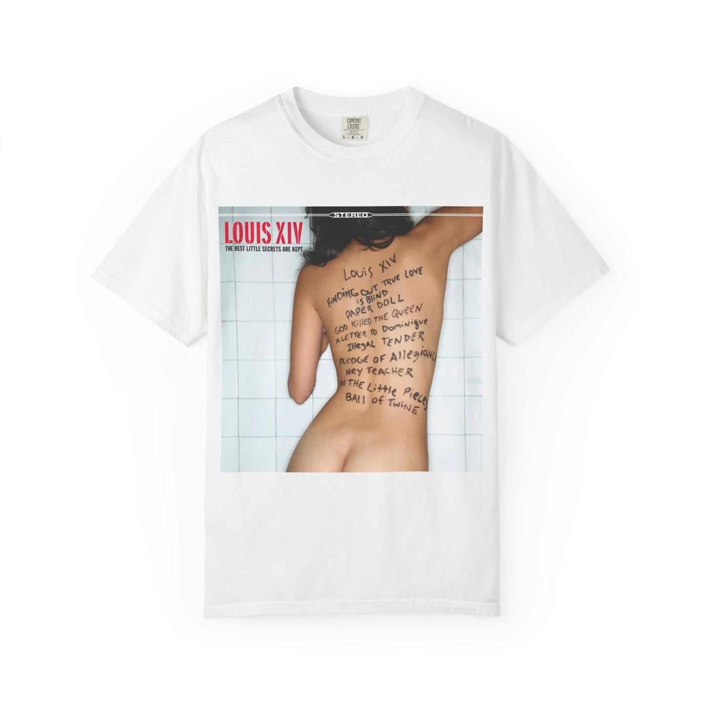 T-Shirt — Louis XIV Album Cover Graphic Tee (Handwritten Lyrics Back Print)