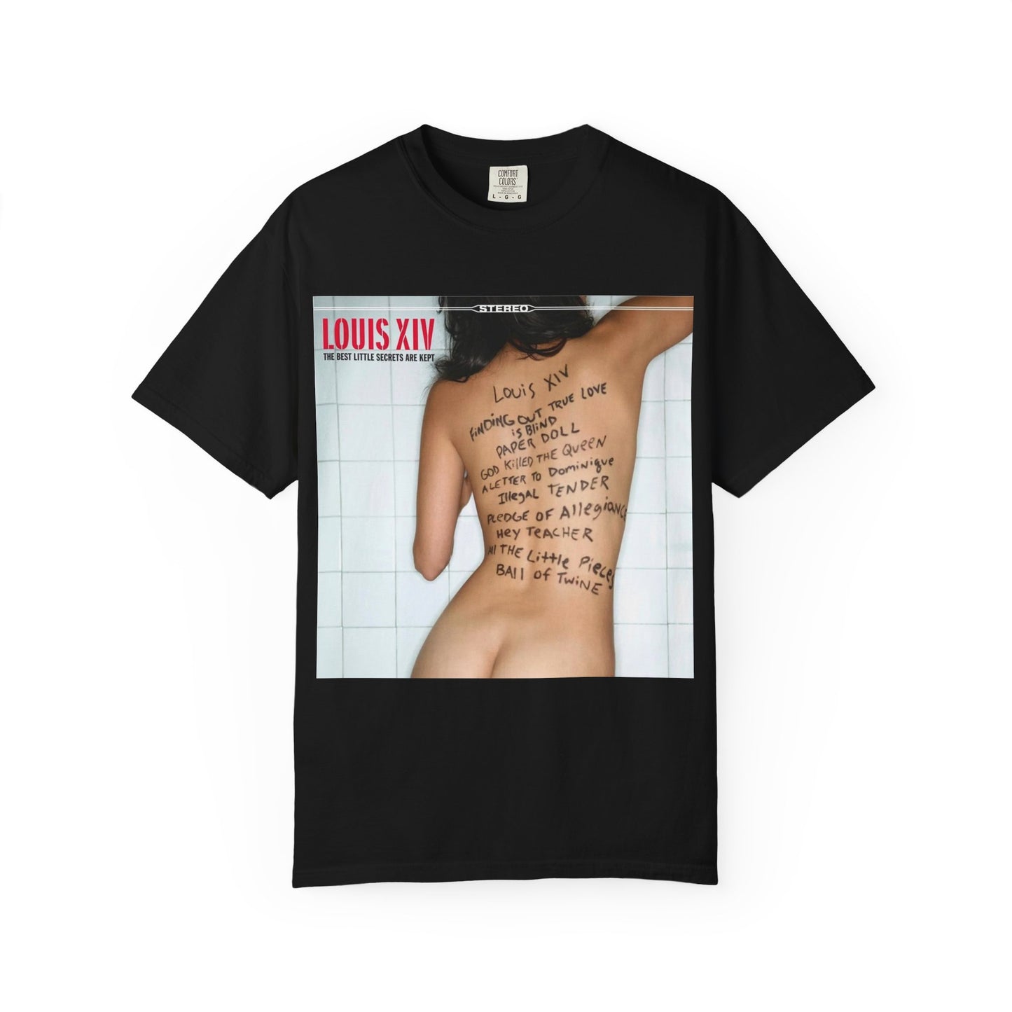 T-Shirt — Louis XIV Album Cover Graphic Tee (Handwritten Lyrics Back Print)