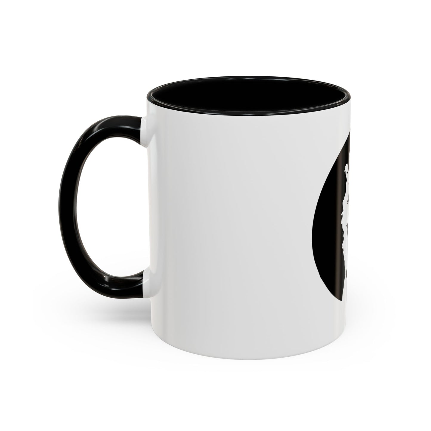 LOUIS XIV Star-Face Accent Coffee Mug — Black & White Pop Art Ceramic