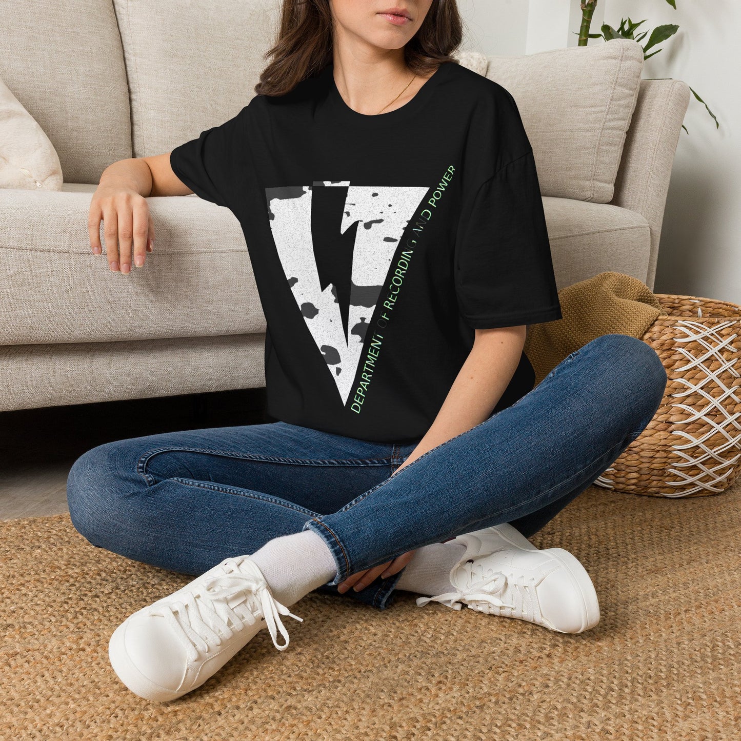 UPSIDE DOWN PYRAMID AND BOLT-DEPARTMENT OF RECORDING AND POWER-  Graphic T-Shirt — Bold  Logo Tee