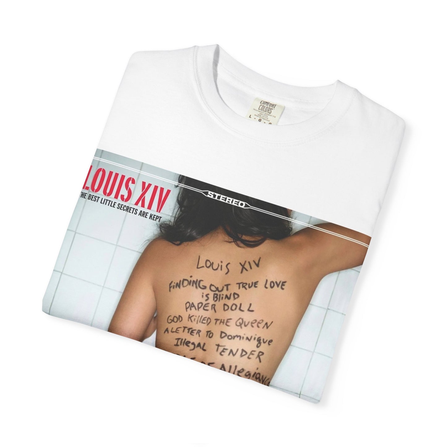 T-Shirt — Louis XIV Album Cover Graphic Tee (Handwritten Lyrics Back Print)