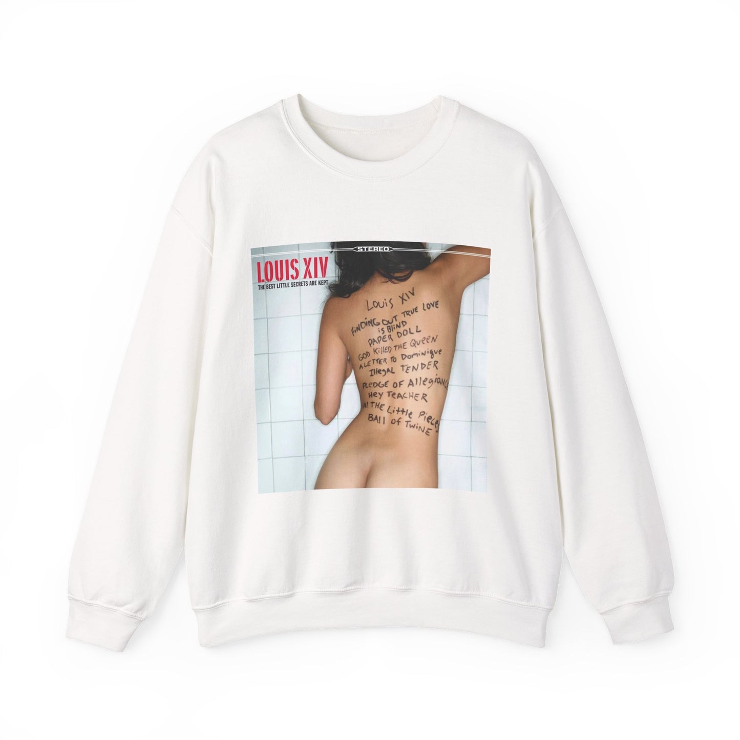 Crewneck Sweatshirt - Louis XIV Album Art with Script Tattoo Design
