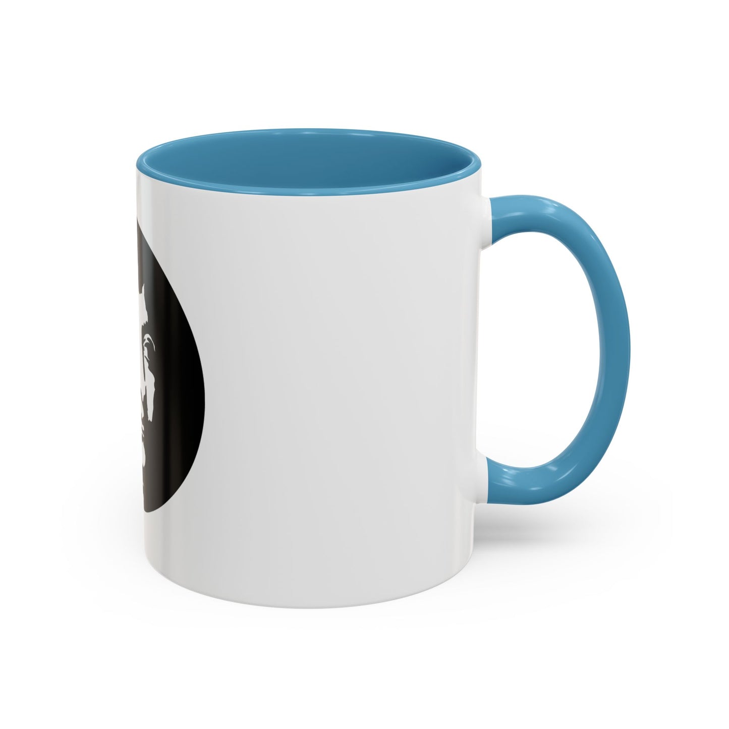 LOUIS XIV Star-Face Accent Coffee Mug — Black & White Pop Art Ceramic