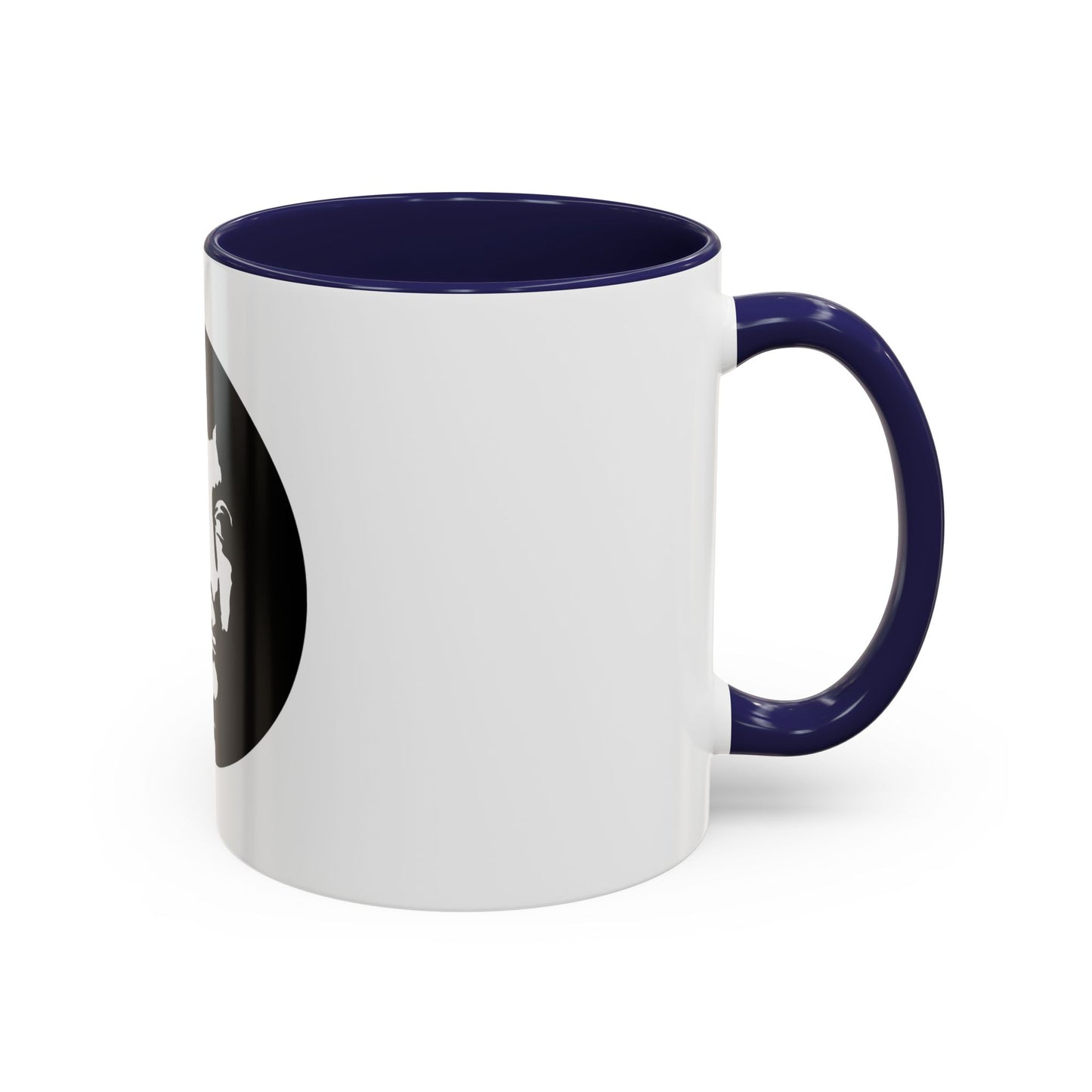 LOUIS XIV Star-Face Accent Coffee Mug — Black & White Pop Art Ceramic