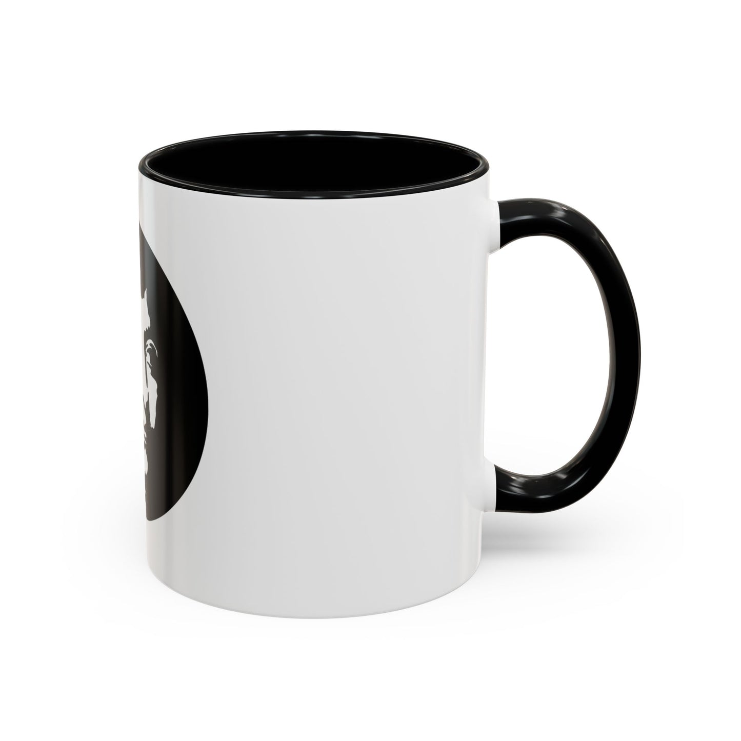 LOUIS XIV Star-Face Accent Coffee Mug — Black & White Pop Art Ceramic
