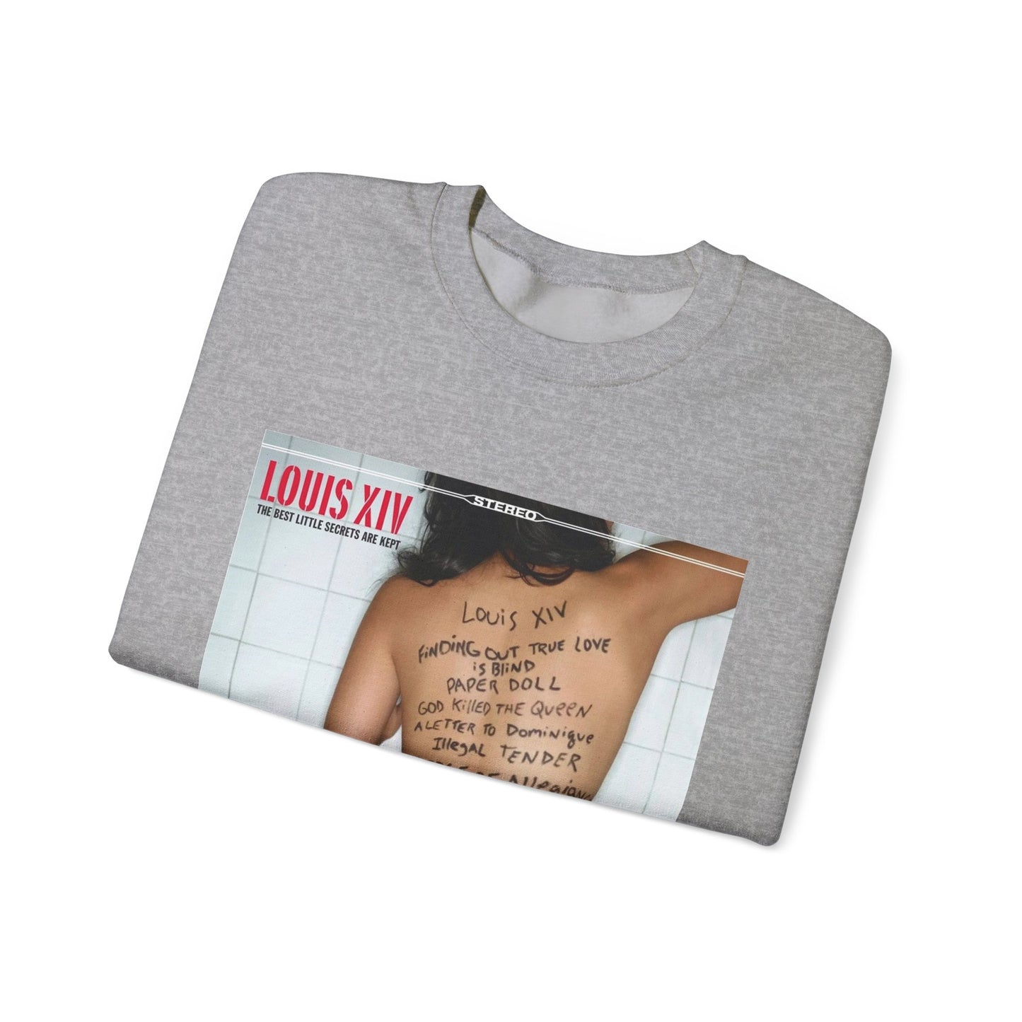 Crewneck Sweatshirt - Louis XIV Album Art with Script Tattoo Design