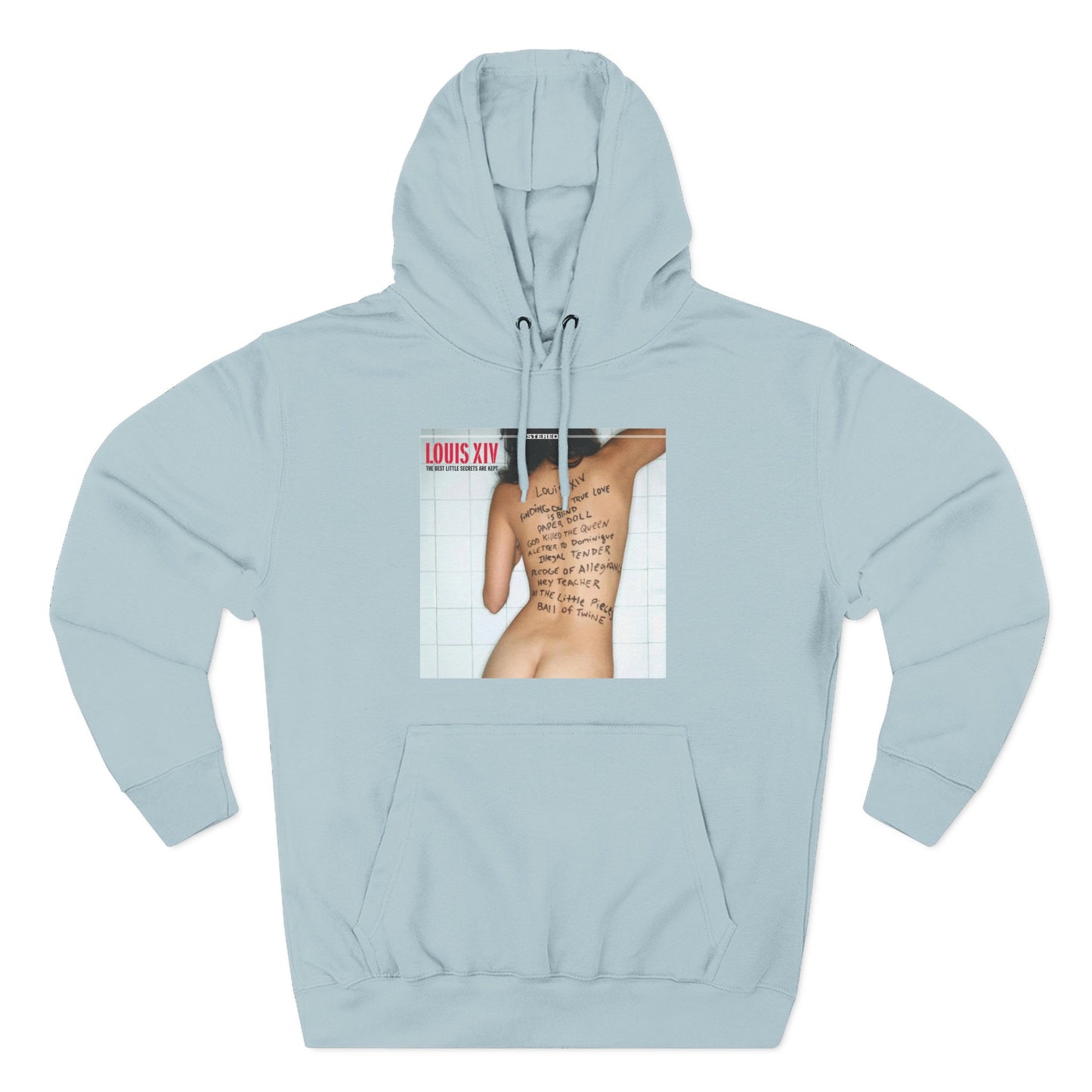 Three-Panel Fleece Hoodie — Retro Album Cover Back Tattoo Graphic Hoodie