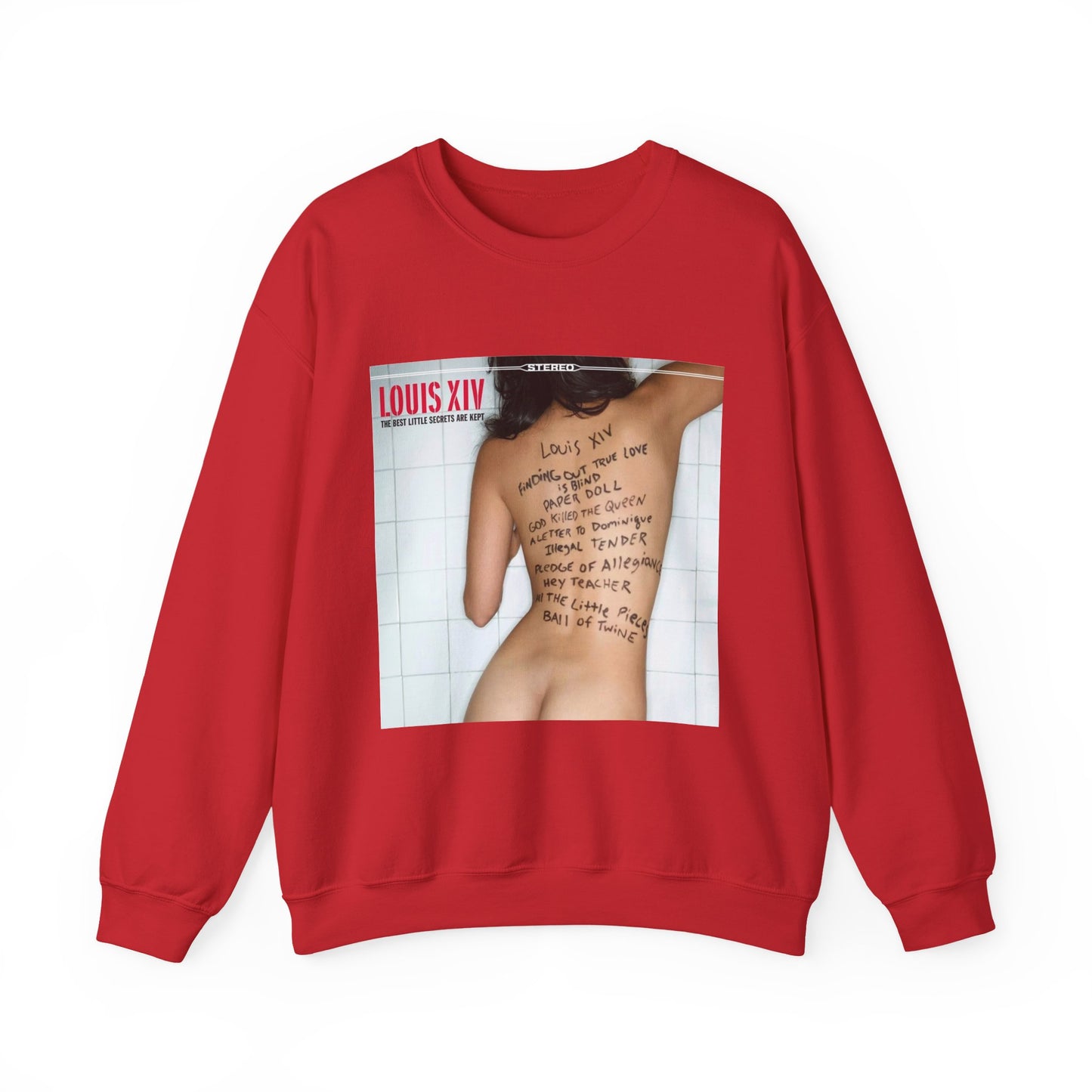 Crewneck Sweatshirt - Louis XIV Album Art with Script Tattoo Design