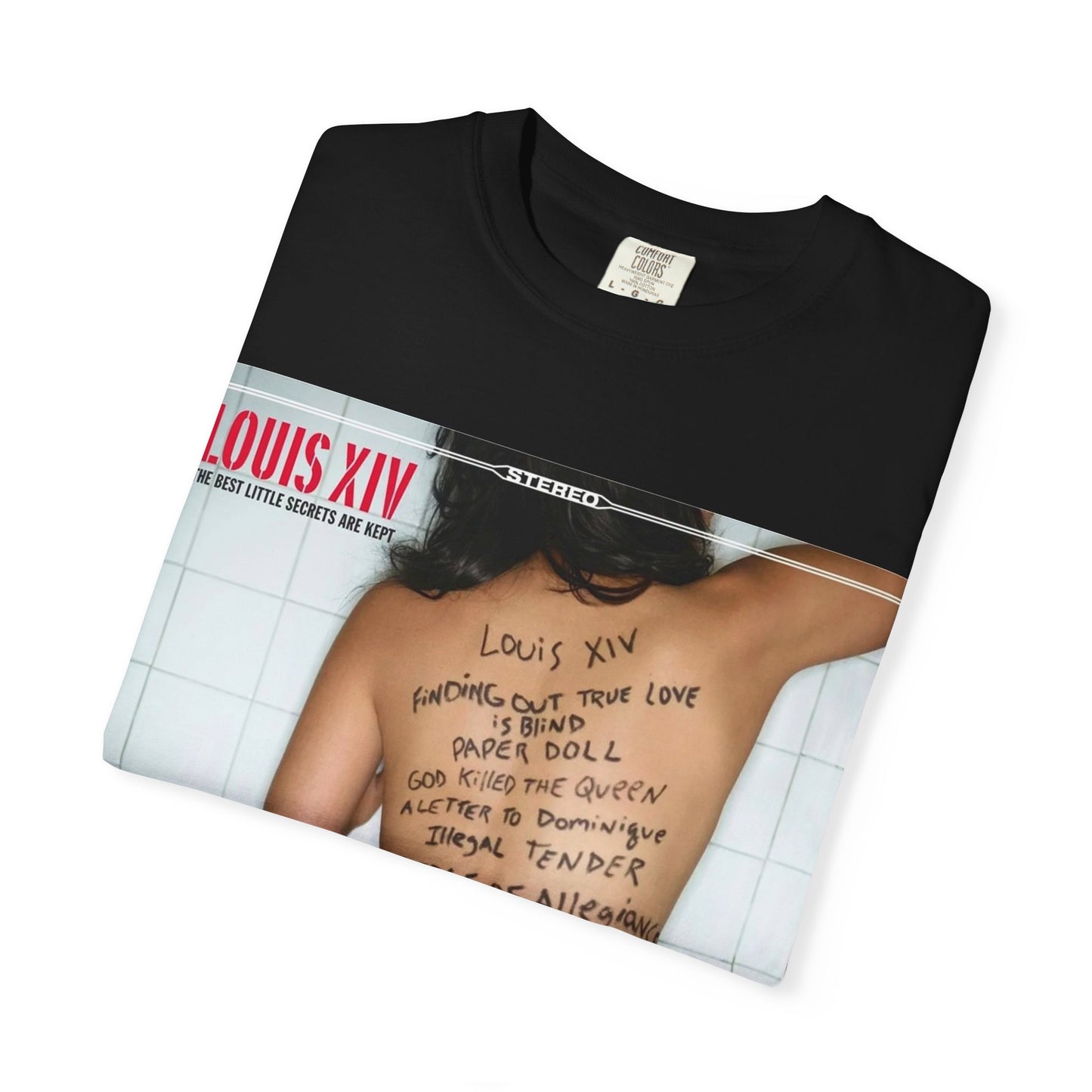 T-Shirt — Louis XIV Album Cover Graphic Tee (Handwritten Lyrics Back Print)