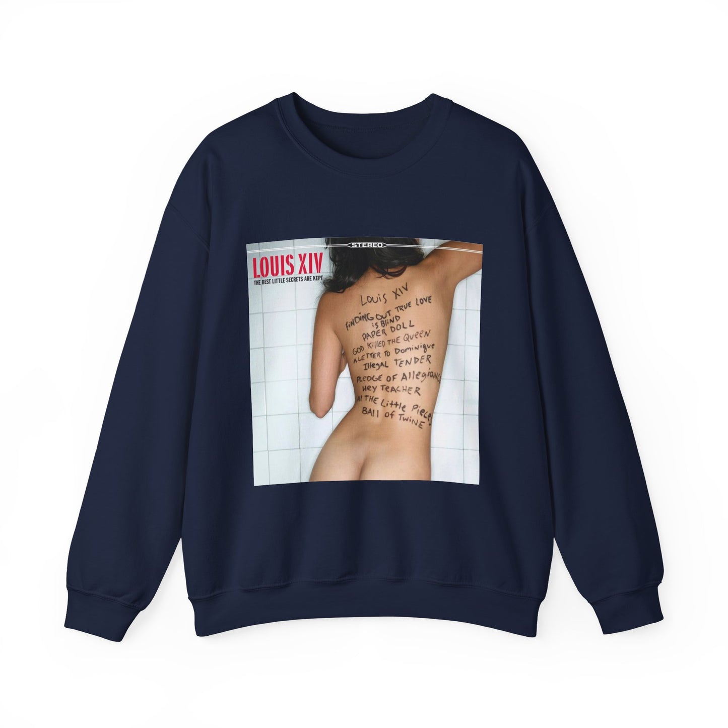 Crewneck Sweatshirt - Louis XIV Album Art with Script Tattoo Design
