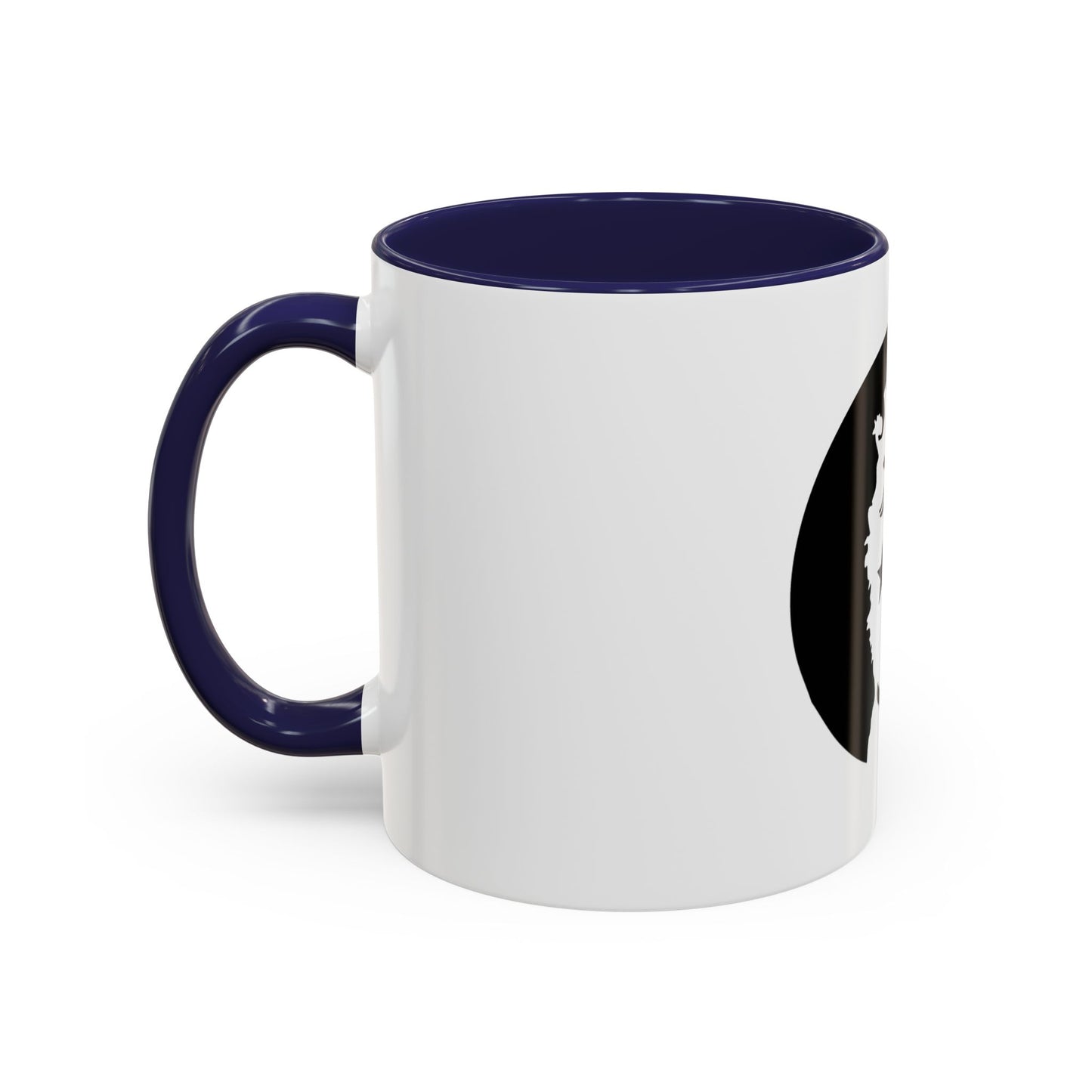 LOUIS XIV Star-Face Accent Coffee Mug — Black & White Pop Art Ceramic