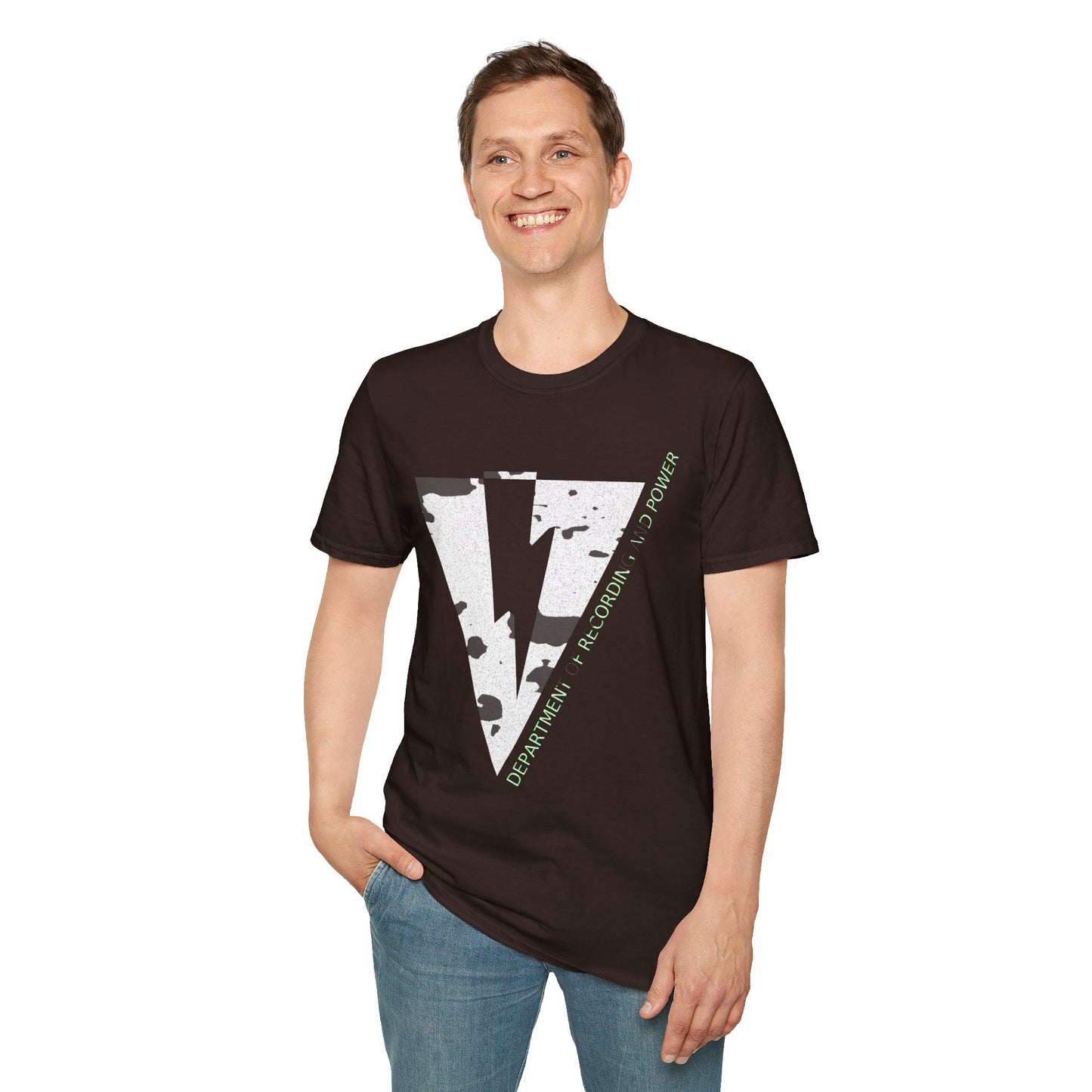 UPSIDE DOWN PYRAMID AND BOLT-DEPARTMENT OF RECORDING AND POWER-  Graphic T-Shirt — Bold  Logo Tee