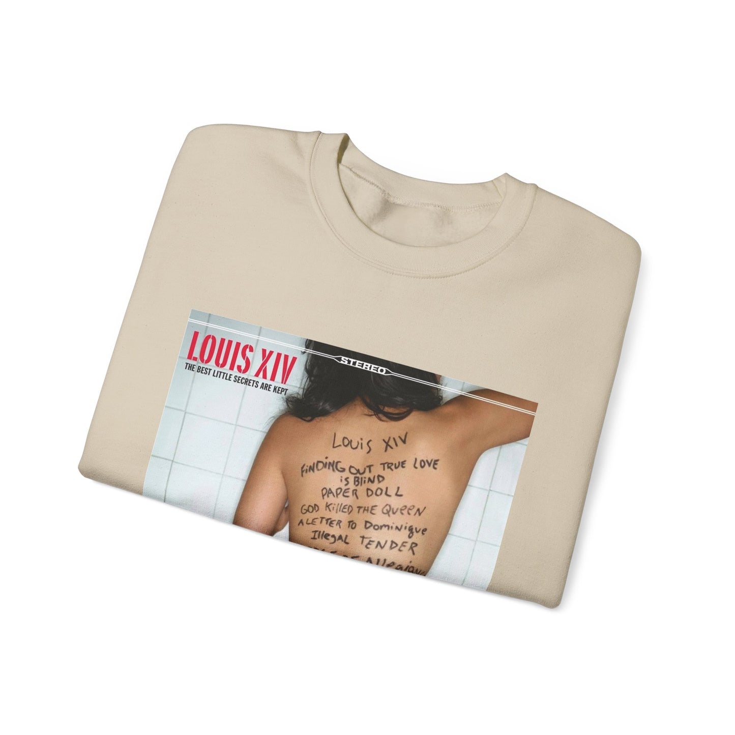Crewneck Sweatshirt - Louis XIV Album Art with Script Tattoo Design