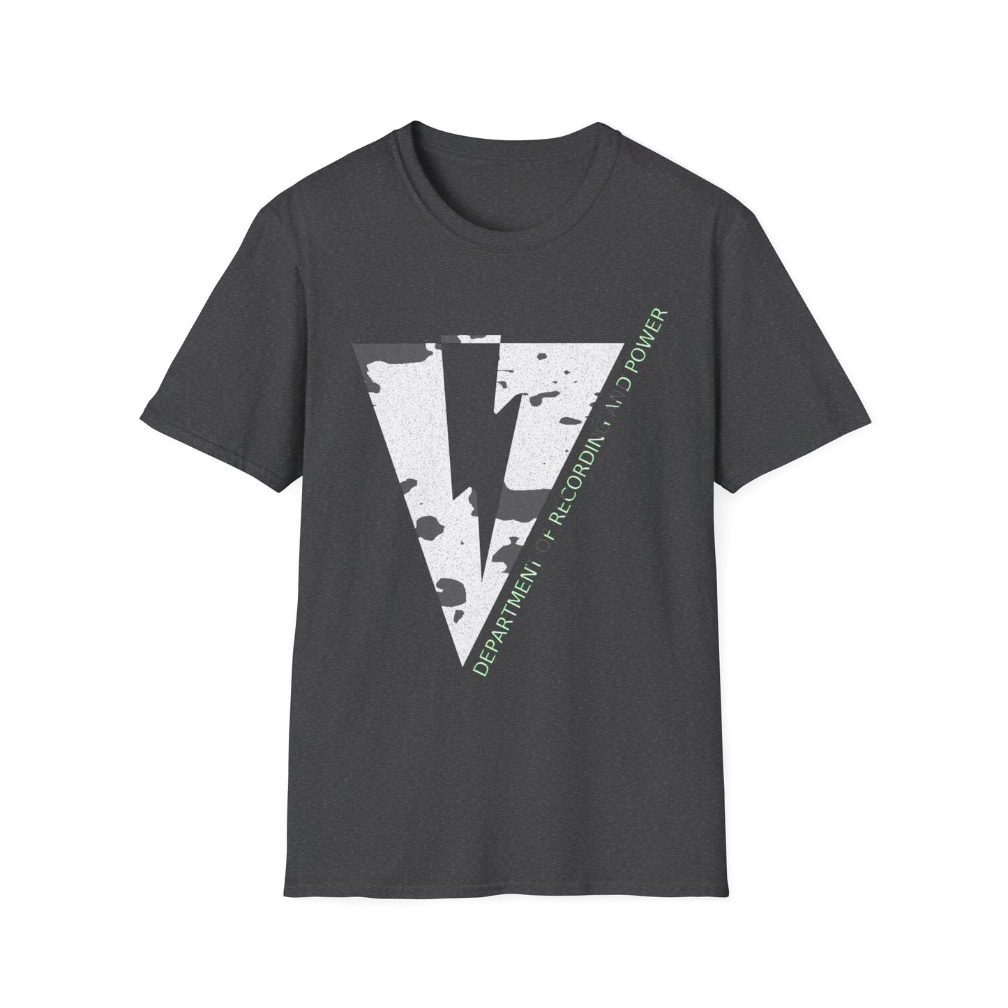 UPSIDE DOWN PYRAMID AND BOLT-DEPARTMENT OF RECORDING AND POWER-  Graphic T-Shirt — Bold  Logo Tee