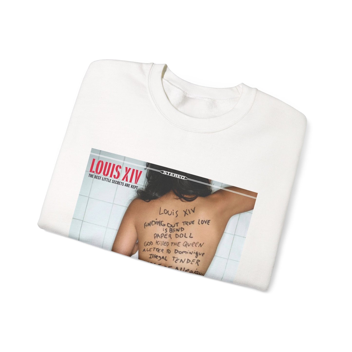Crewneck Sweatshirt - Louis XIV Album Art with Script Tattoo Design