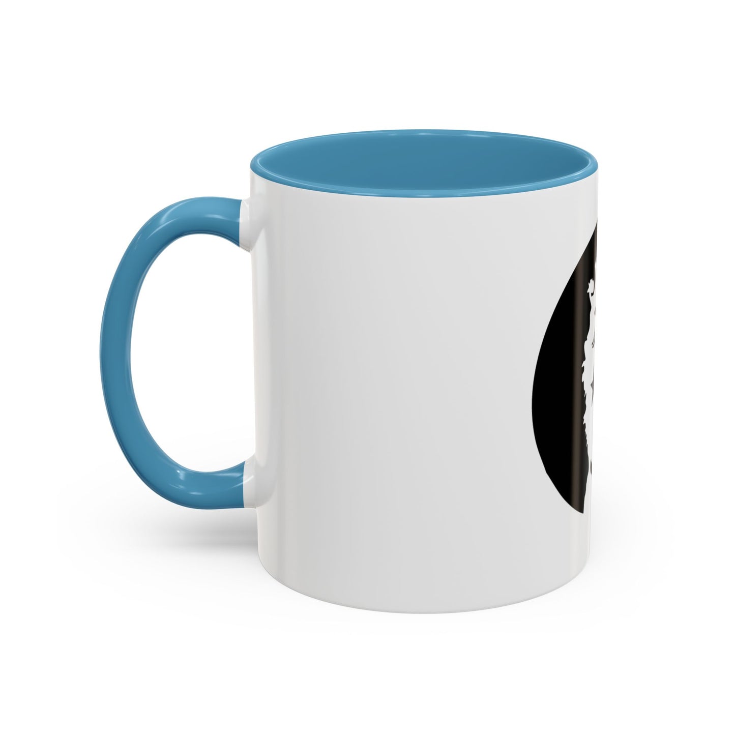 LOUIS XIV Star-Face Accent Coffee Mug — Black & White Pop Art Ceramic