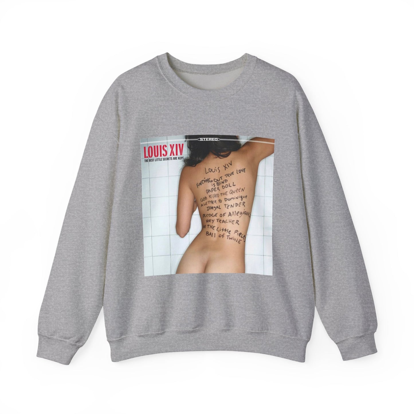 Crewneck Sweatshirt - Louis XIV Album Art with Script Tattoo Design