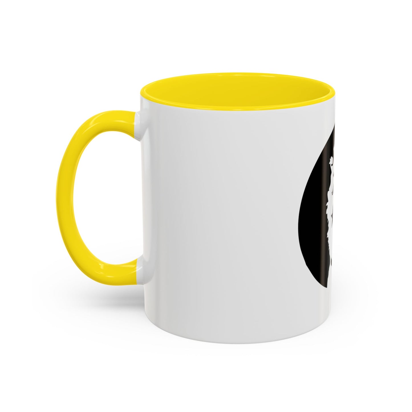 LOUIS XIV Star-Face Accent Coffee Mug — Black & White Pop Art Ceramic