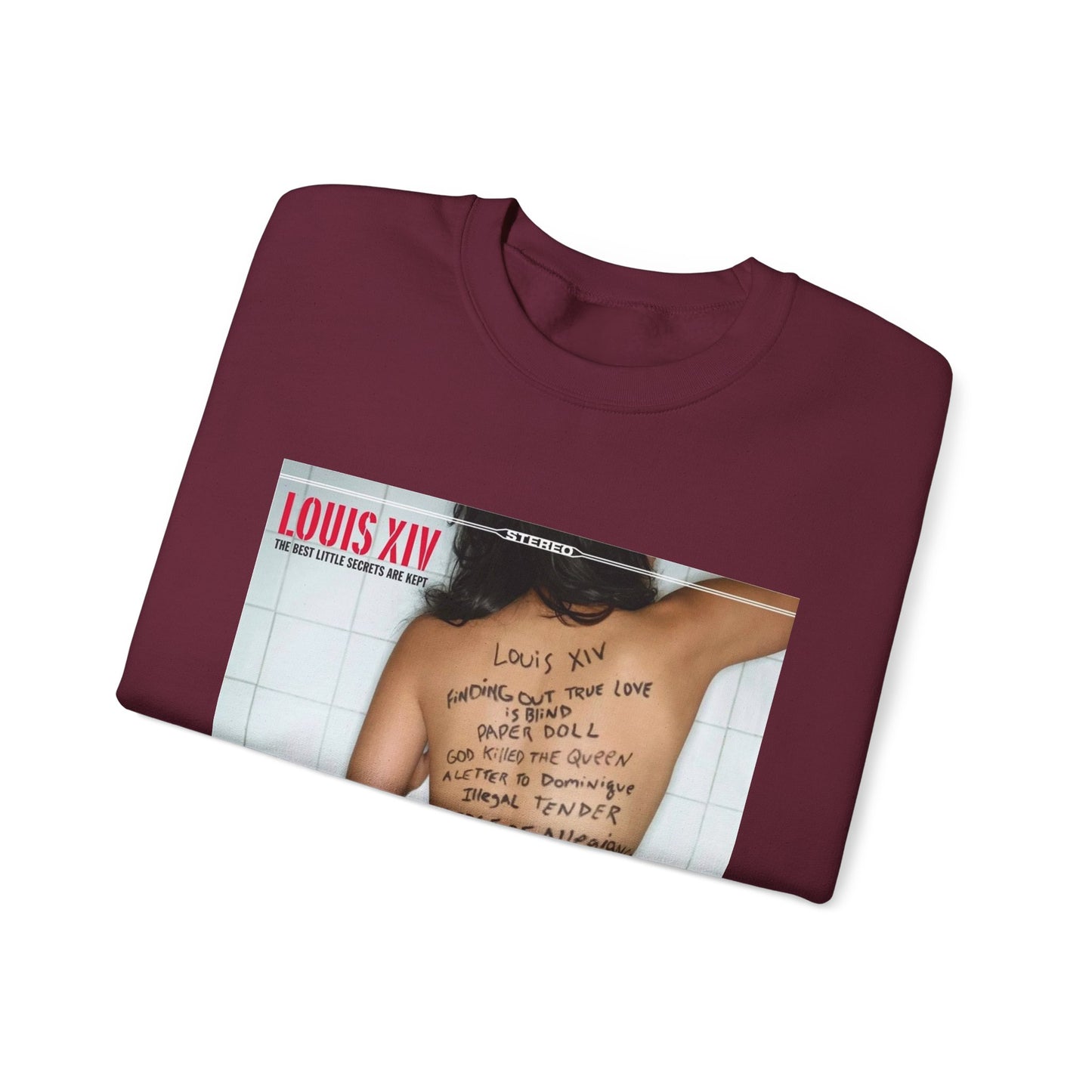Crewneck Sweatshirt - Louis XIV Album Art with Script Tattoo Design