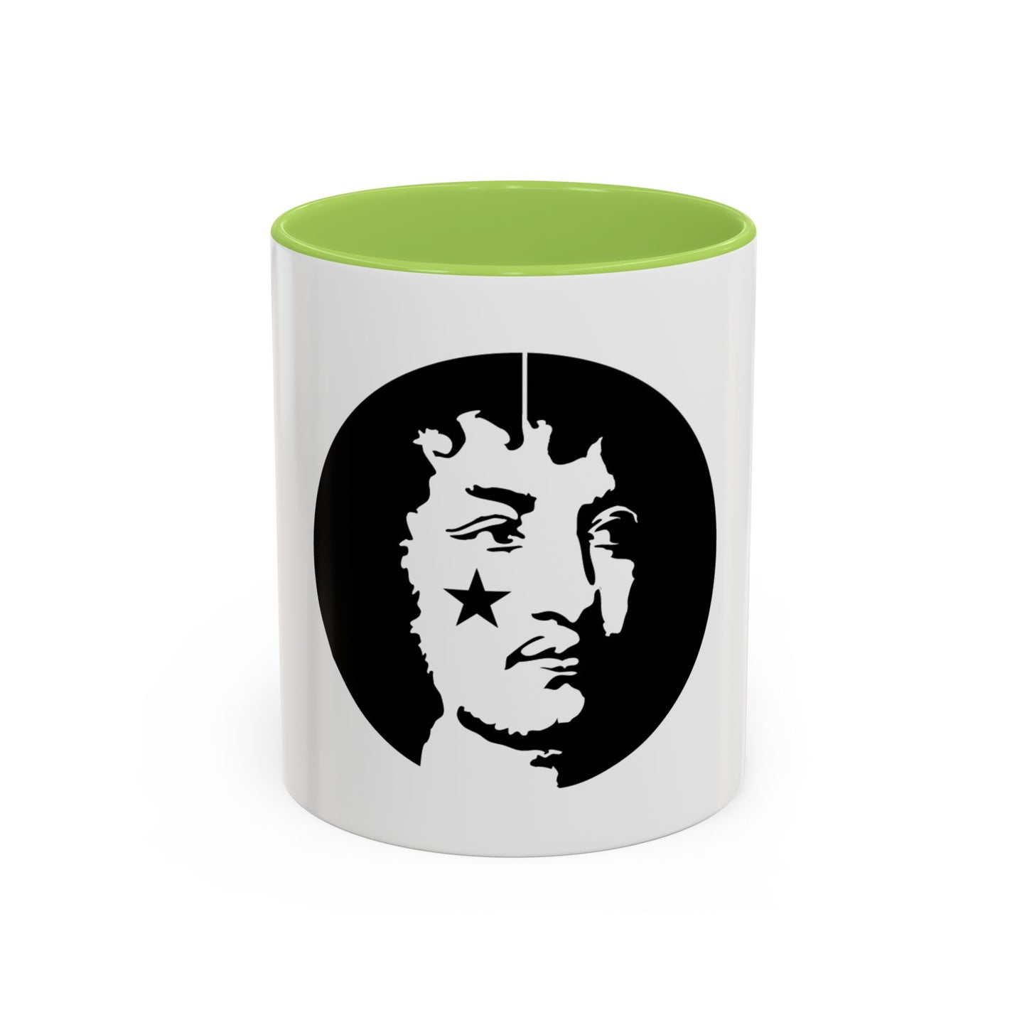 LOUIS XIV Star-Face Accent Coffee Mug — Black & White Pop Art Ceramic