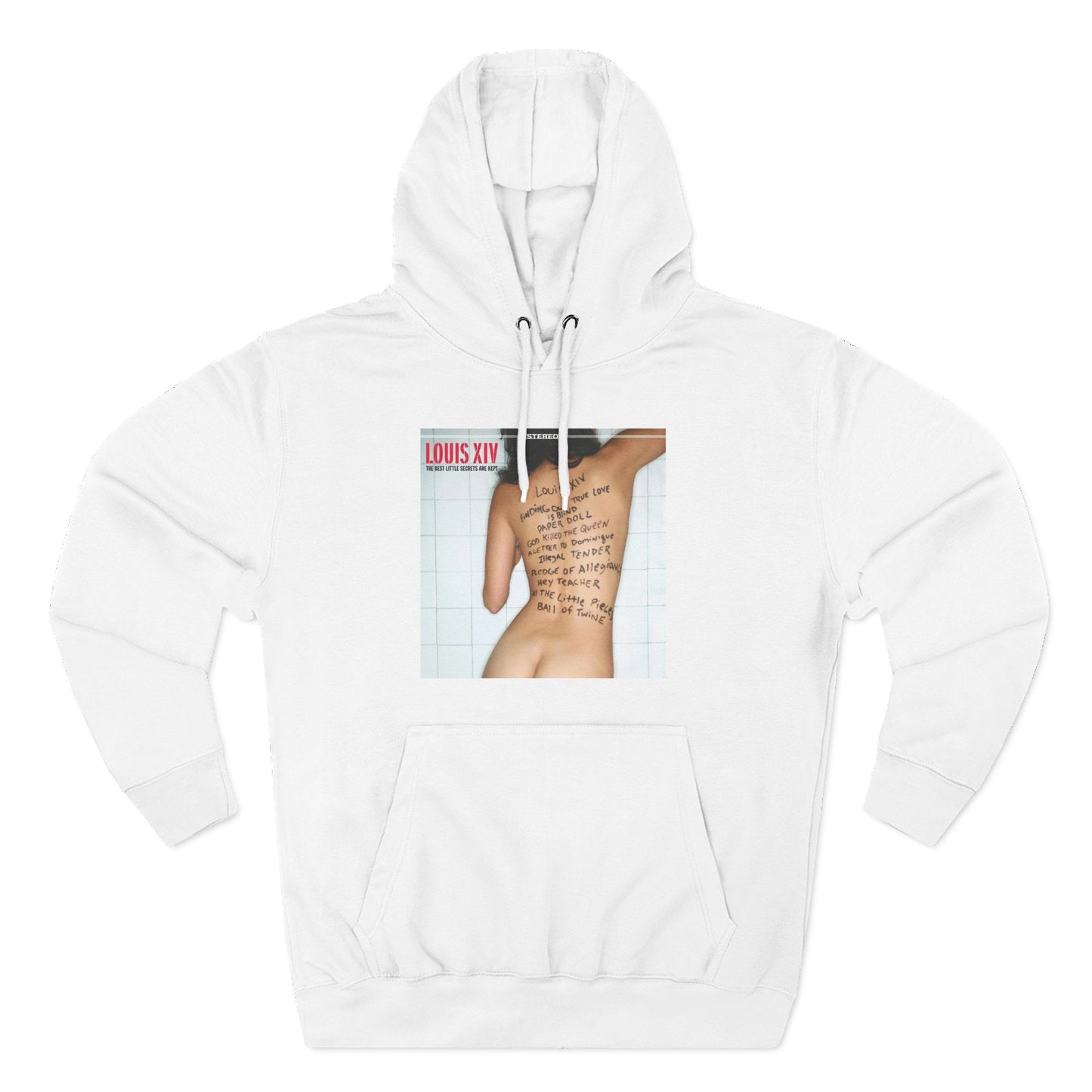 Three-Panel Fleece Hoodie — Retro Album Cover Back Tattoo Graphic Hoodie