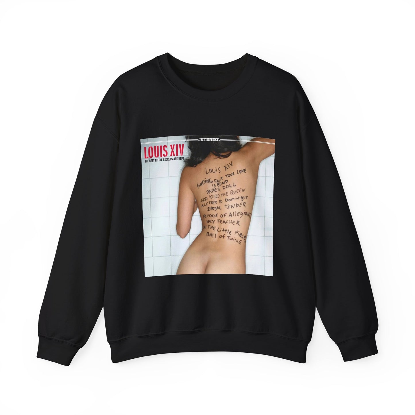 Crewneck Sweatshirt - Louis XIV Album Art with Script Tattoo Design