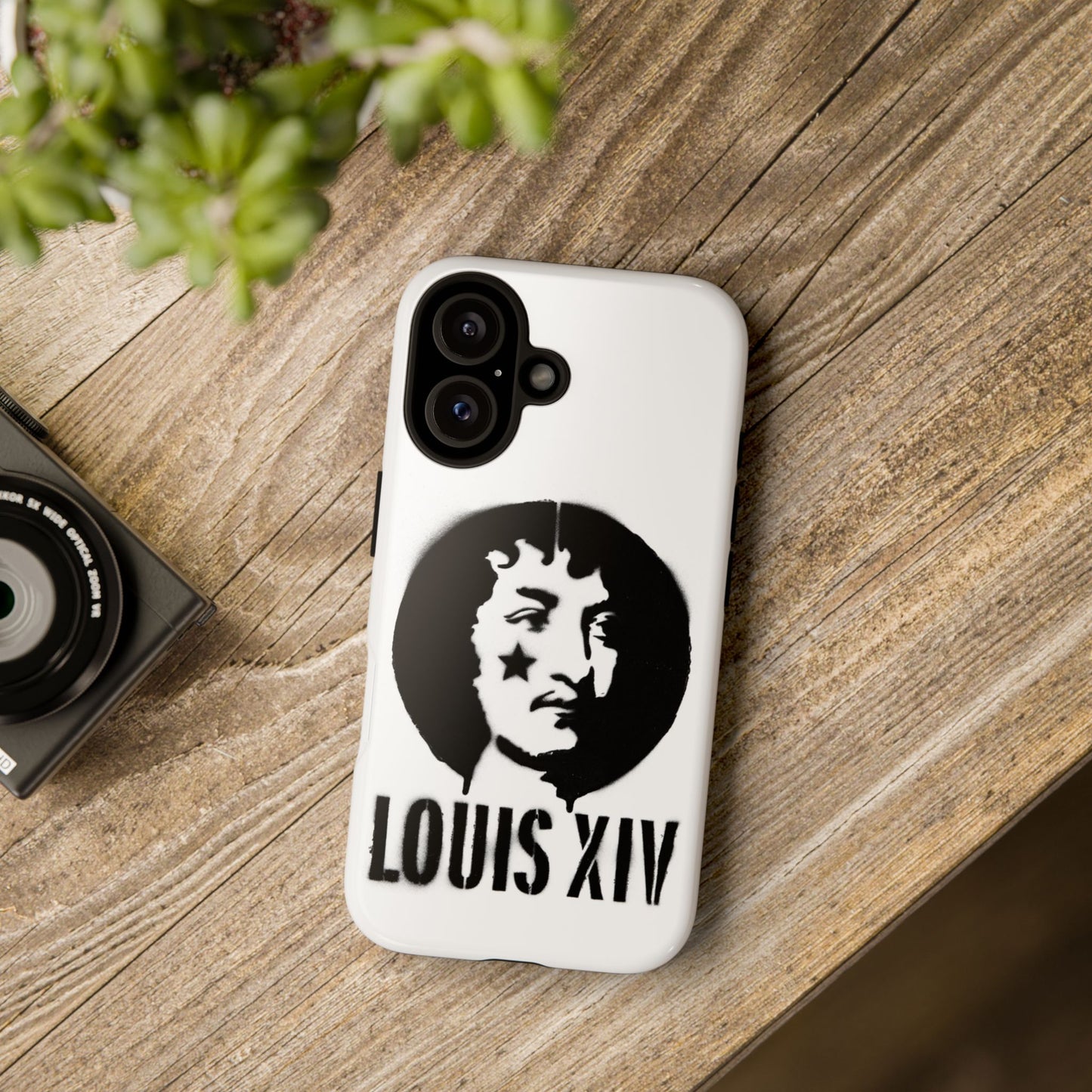 Louis XIV Graphic Phone Case — Retro Rock Portrait Tough Case