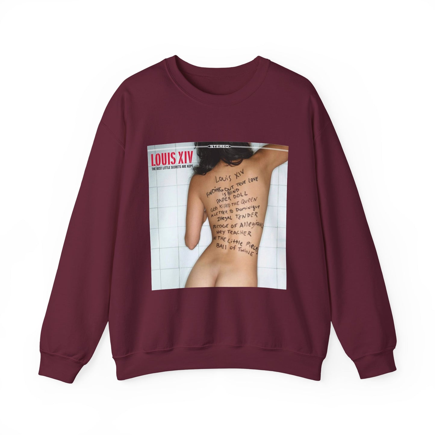 Crewneck Sweatshirt - Louis XIV Album Art with Script Tattoo Design