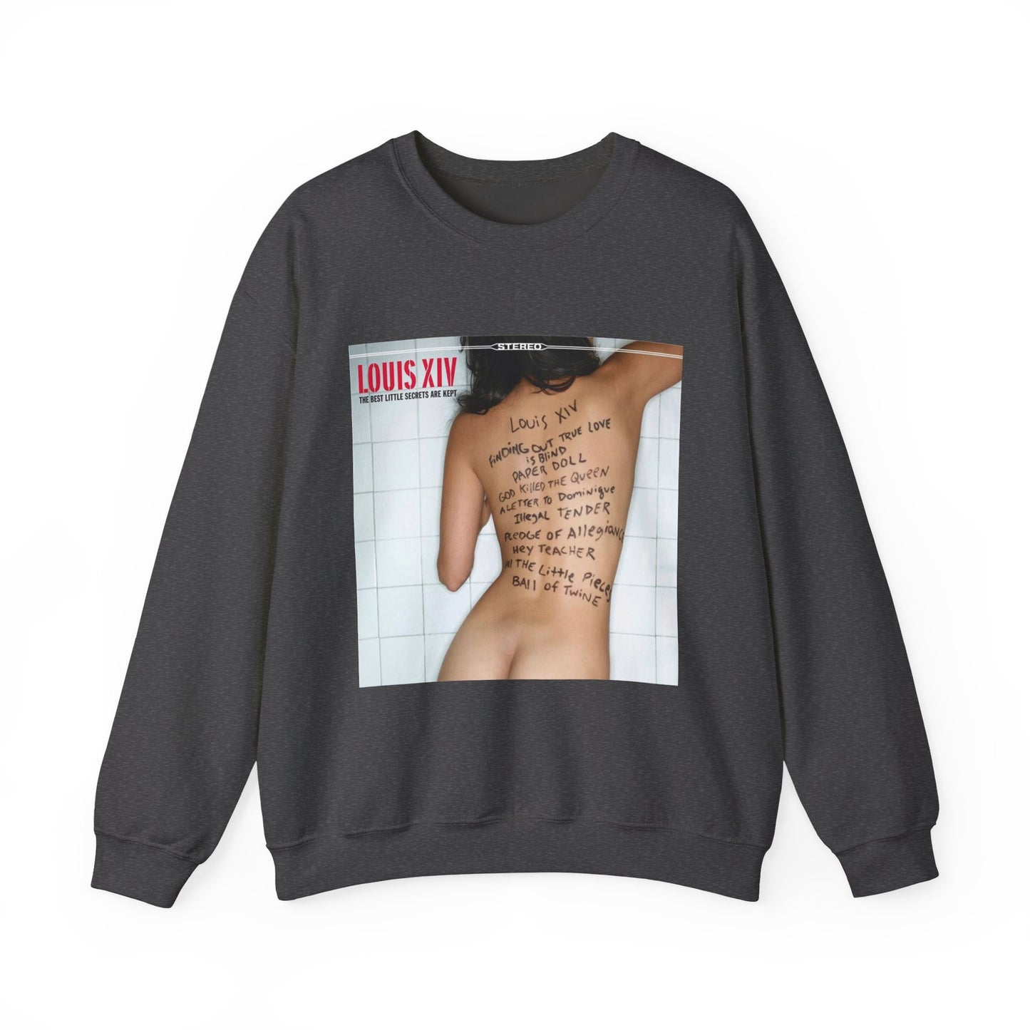 Crewneck Sweatshirt - Louis XIV Album Art with Script Tattoo Design